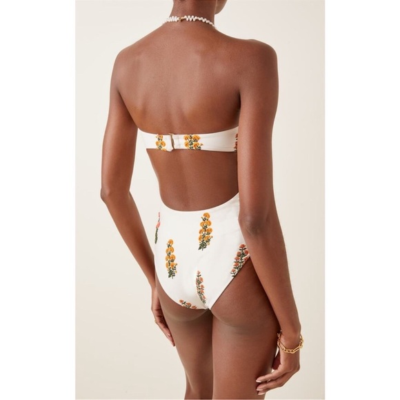 NWT Agua Bendita Toronja Dahlia One Piece Embroidered Beaded Swimsuit - M - Picture 4 of 7